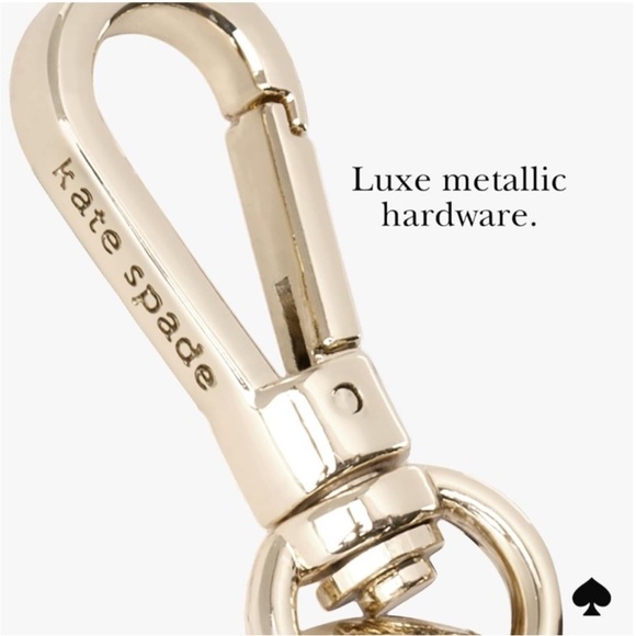 Kate Spade AirTag Holder/Keychain Tortoiseshell with Gold Ring Clip NIB - Picture 5 of 8